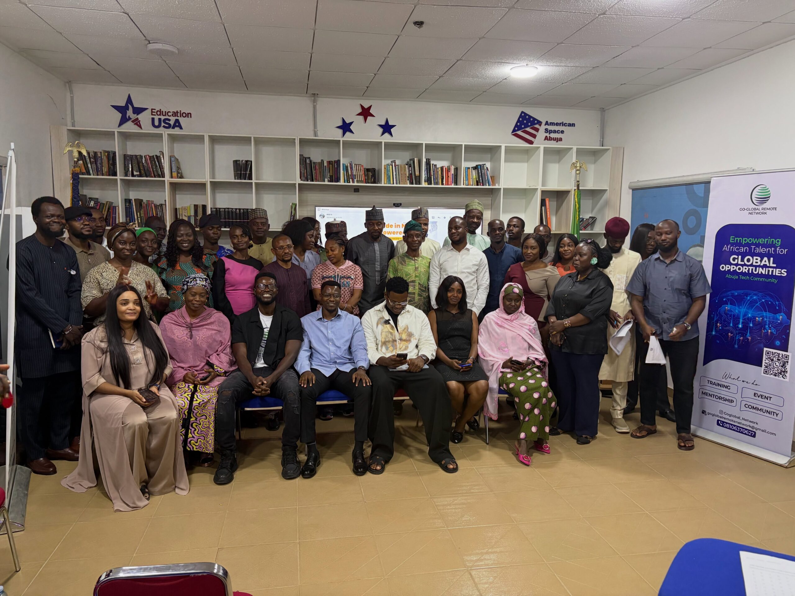 Participants at the AI for Good Governance workshop at American Space, Abuja